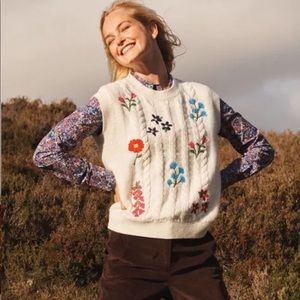 Boden Reena Sweater Vest Ivory